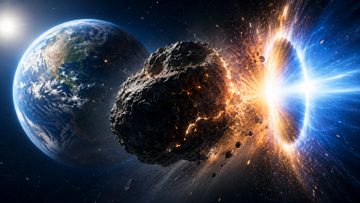 Nuclear asteroid defense simulations show how X-rays from a standoff blast could fracture a 160-meter asteroid.