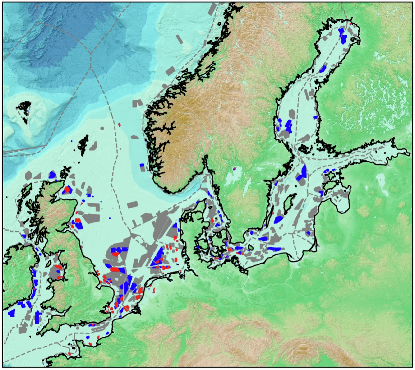 “Model domain and wind farm layouts”.