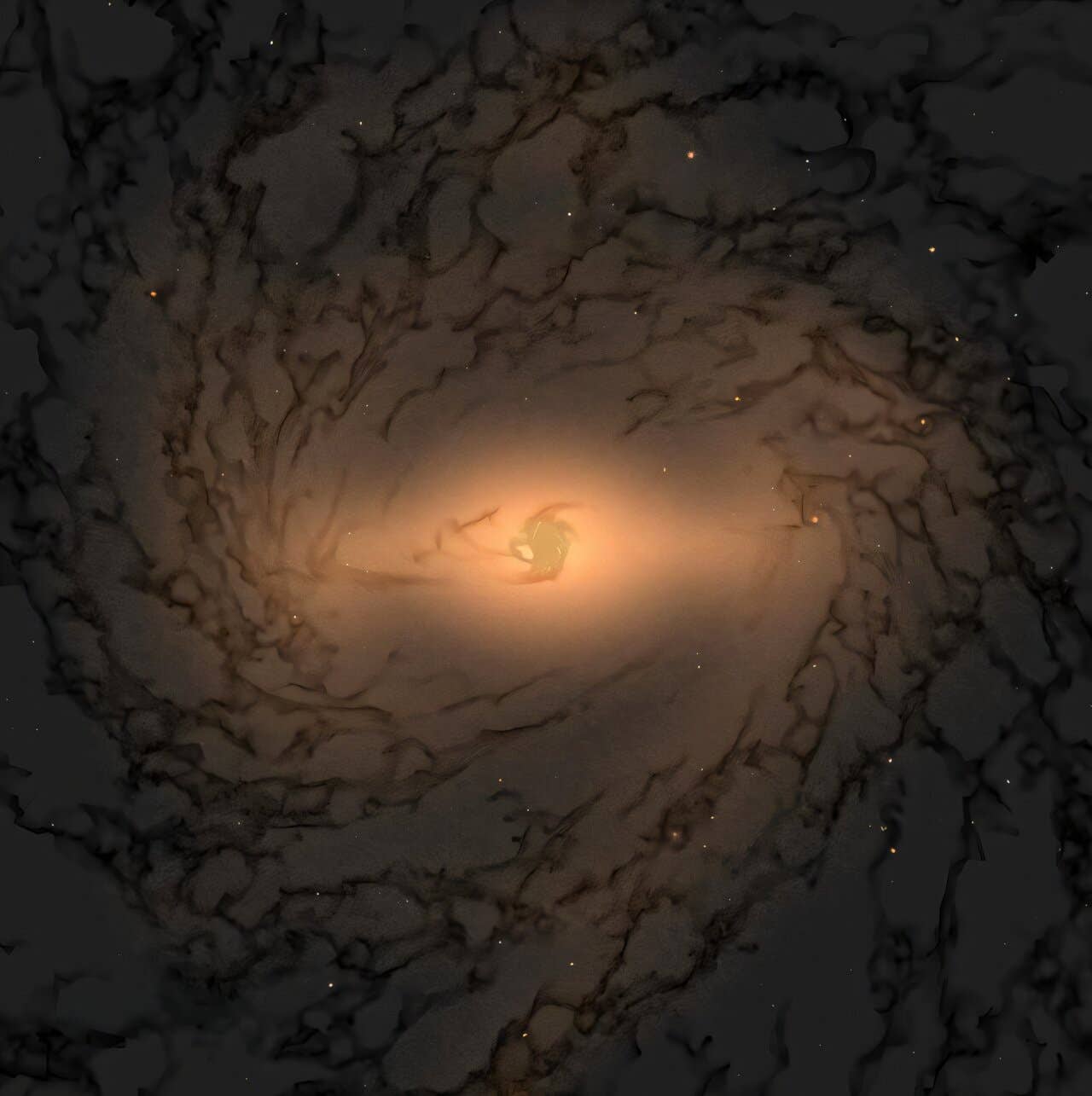 Face-on projections of the stacked surface density distribution of stars and gas in the X-Y plane