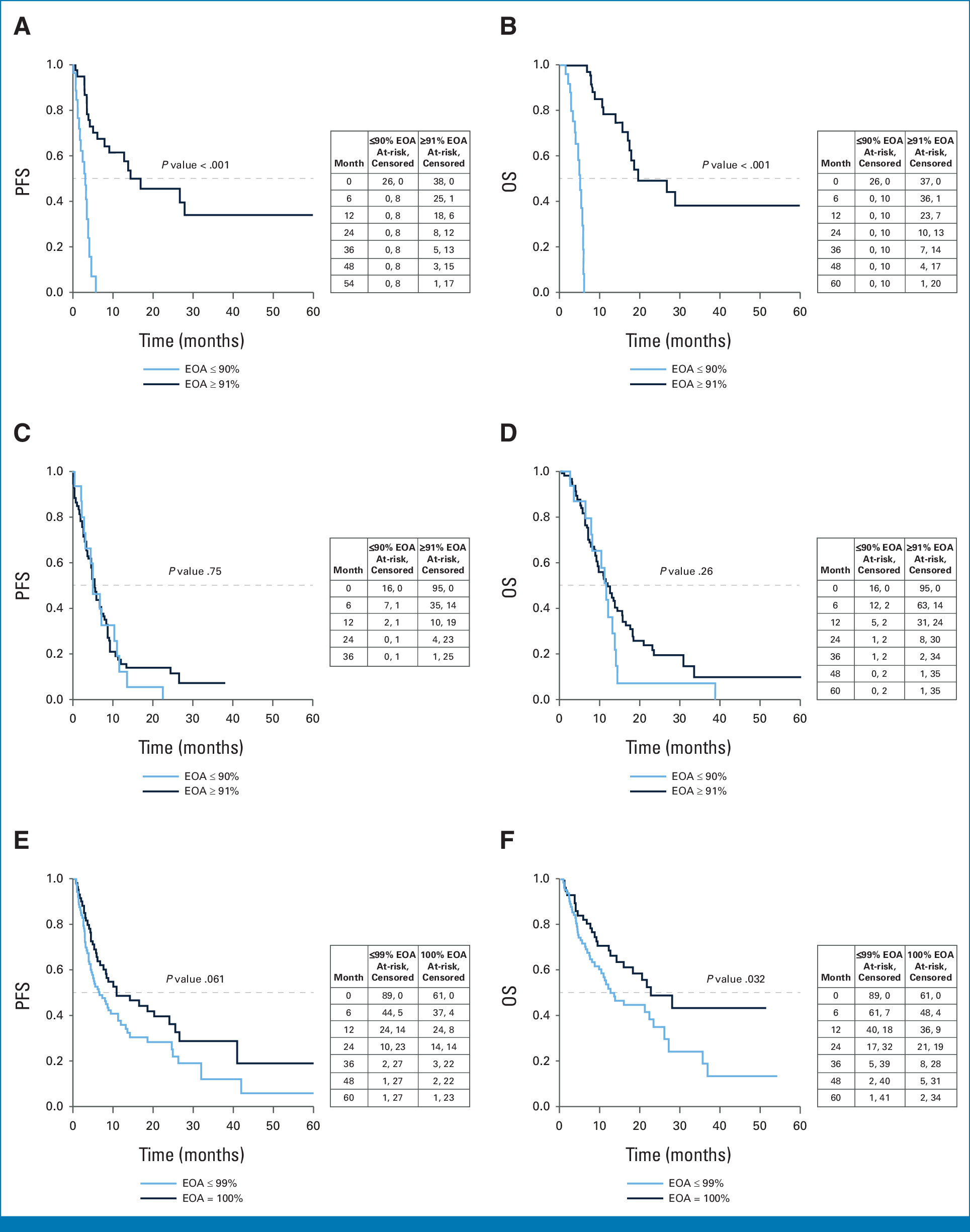 Kaplan-Meier curves detailing survival analysis by extent of ablation.