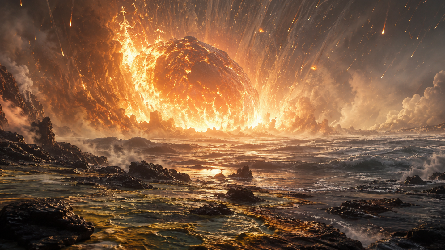 The S2 meteorite impact devastated early Earth but may have supplied iron and phosphorus that helped microbial life recover.