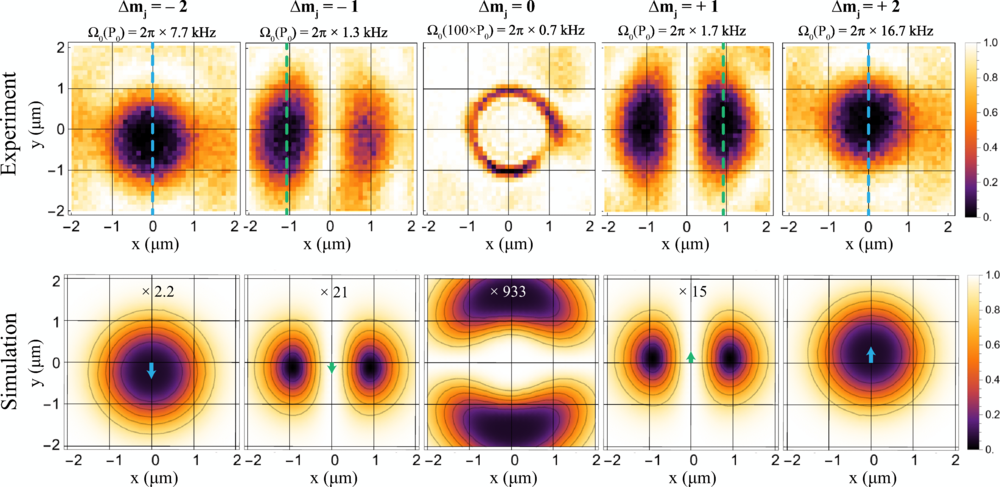 Linear polarization. Spatial profiles of the normalized quadrupole couplings