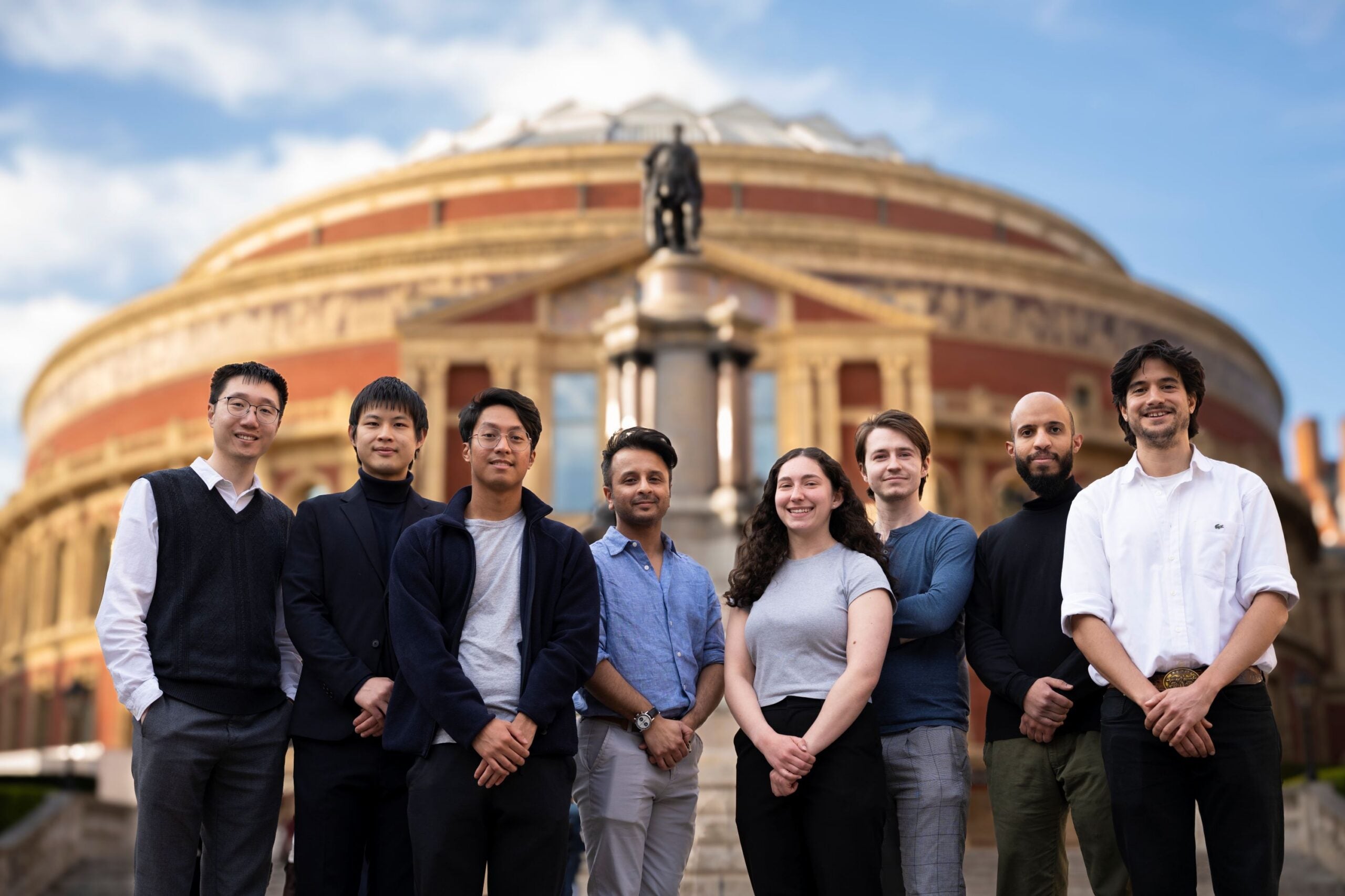 Team members of RUQu lab at Imperial College London, led by Raj Patel (Left to right: Shang Yu, Zhenghao Li. Dayne Marcus Lopena, Raj Patel, Shana Winston, Ewan Mer, Yazeed Alwehaibi, Gerard Jiminez Machado)