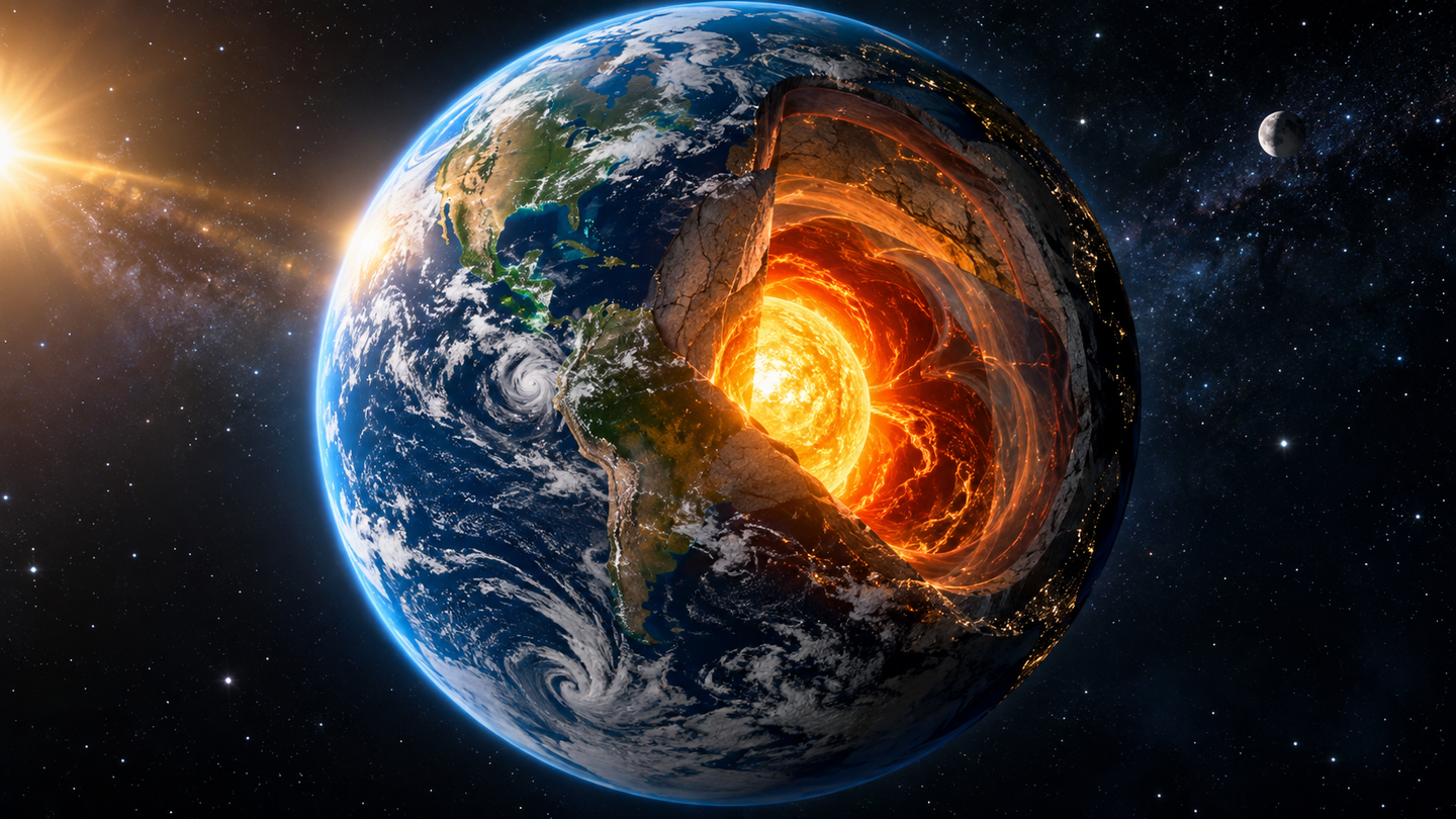 A gravitational tug involving Earth’s inner core may explain why the planet’s day length shifts by milliseconds over decades.