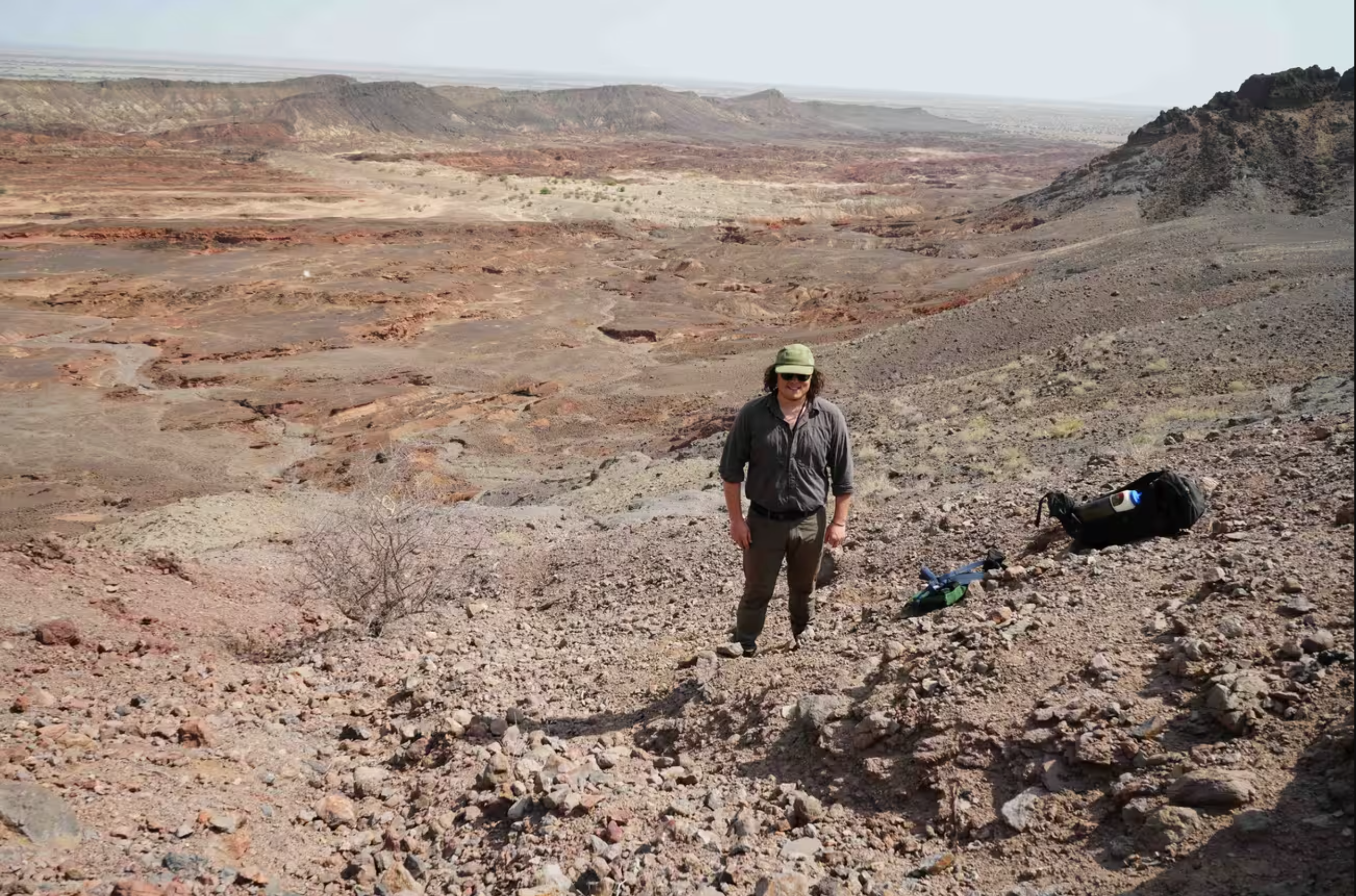 Christian Rowan at Lothagam fossil site in West Turkana. 