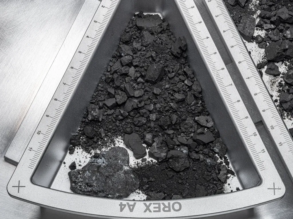 Half a gram of this material was sent to ETH: a sample from the asteroid Bennu. 