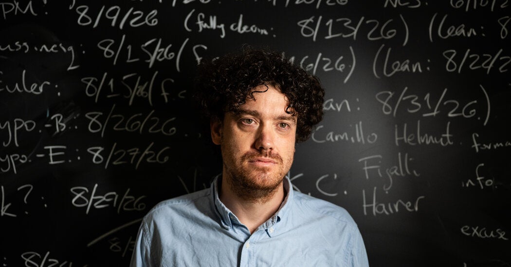 This image shows New York University mathematician Tristan Buckmaster, who made headlines after clashing with OpenAI over a high-profile mathematical proof
