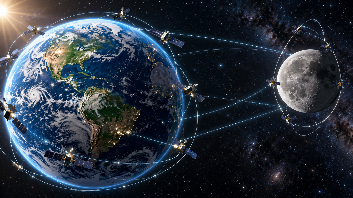 Four lunar satellites kept a BeiDou navigation network stable for 60 days, cutting autonomous orbit error to just 0.35 meters.