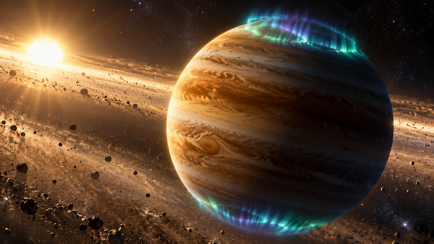 Astronomers traced auroral radio bursts directly to Beta Pictoris b, revealing the first direct magnetic-field measurement of an exoplanet.