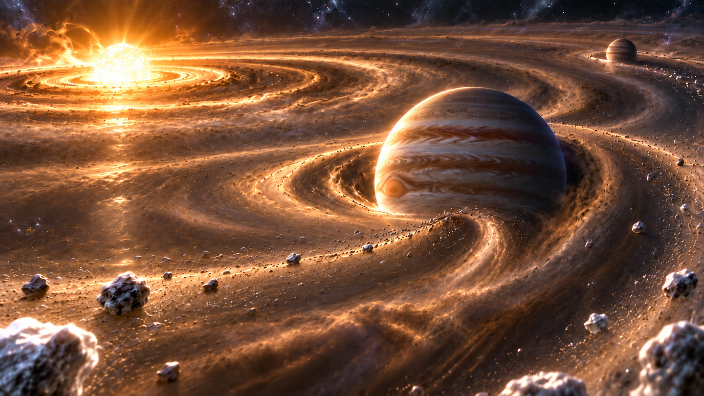 Simulations show drifting icy pebbles can build 10-Earth-mass cores for Jupiter-like planets in only about 200,000 years.