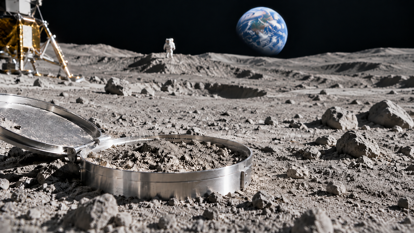 A new SETI framework proposes searching Moon dust for microscopic technological debris that may have crossed the galaxy billions of years ago.