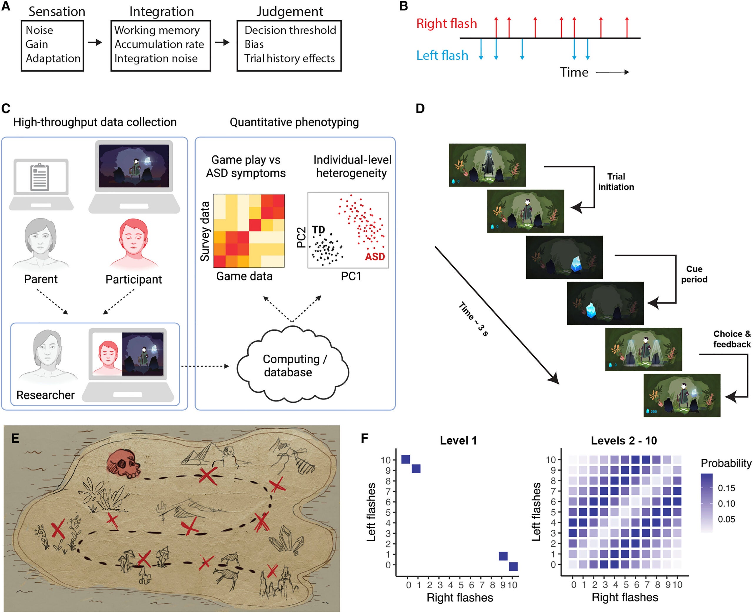 Atypical perceptual processing in ASD may be due to deficits in early sensory input or later processing stages, and the exact nature of which remains to be understood. 