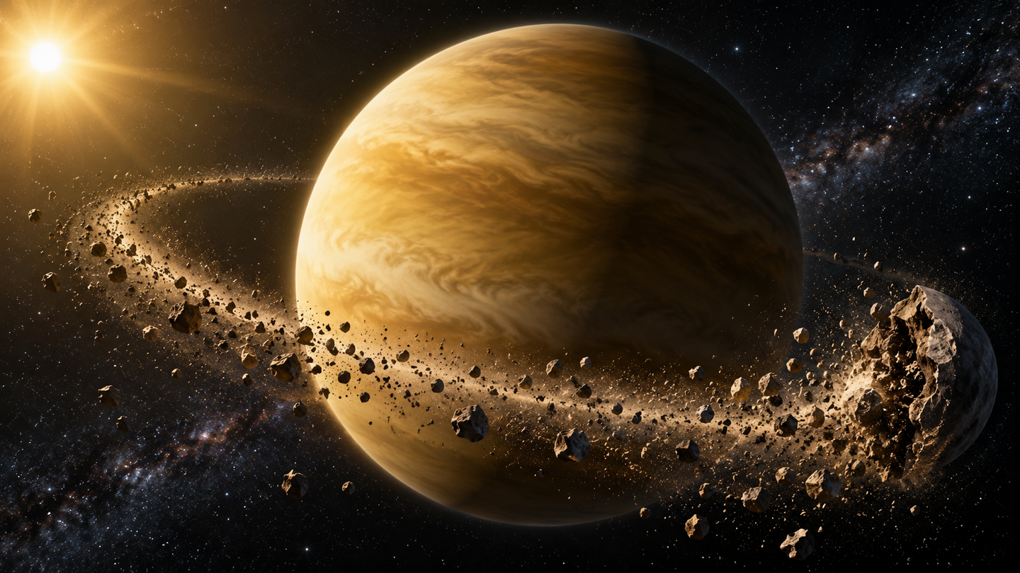 Models show a hypothetical ancient Venusian moon could reverse its orbit, break apart and disappear through tidal evolution.