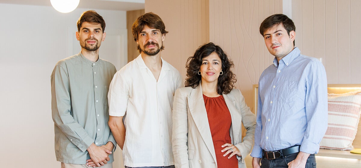 Dimitrije Ivančić (co-first author of the paper), Marc Güell (ICREA researcher and CSO of Integra Therapeutics), Avencia Sanchez-Mejías (CEO of Integra Therapeutics) and Alejandro Agudelo (co-first author of the paper)