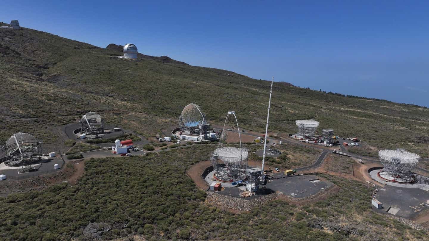 LSTs under construction at the CTAO-North site in La Palma, Spain.