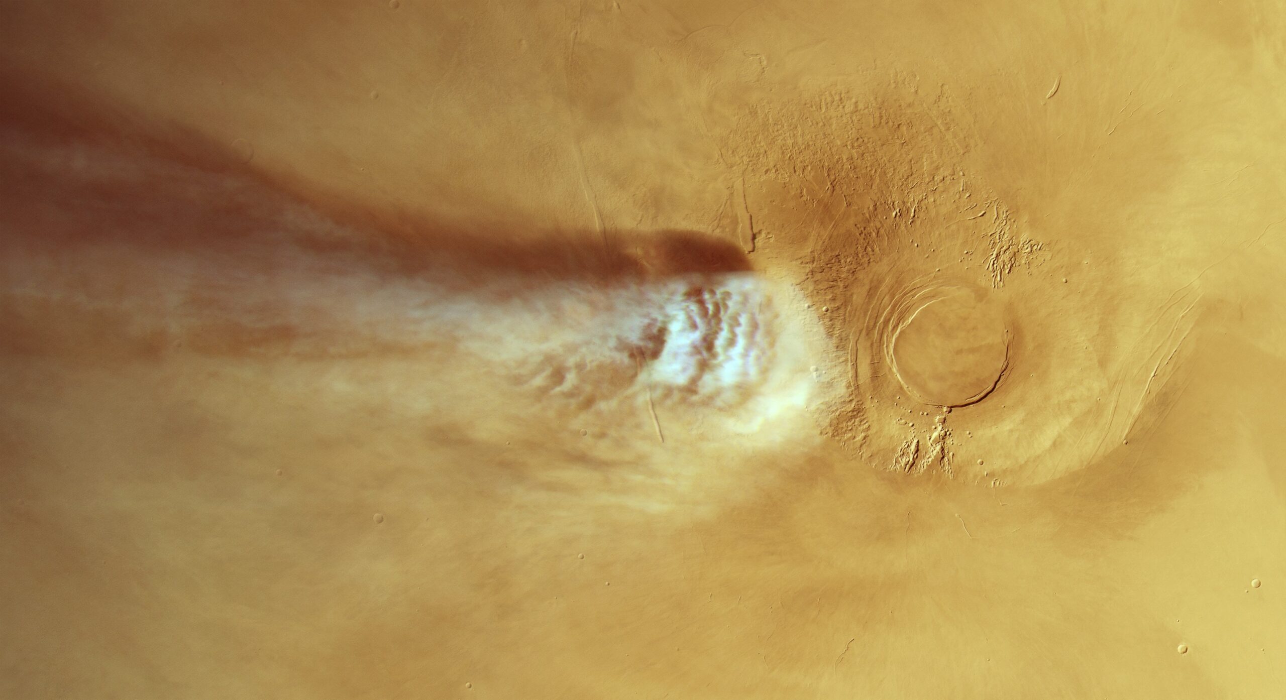 Mars Express views the most striking cloud on Mars