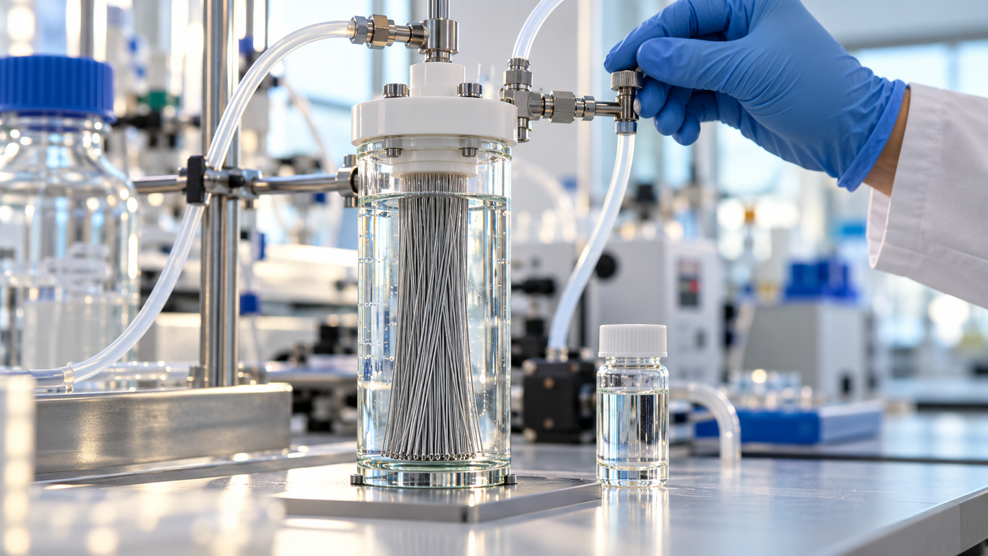 A palladium-coated membrane captured six PFAS and broke carbon-fluorine bonds during a 58-day lab test, with 83% defluorination.