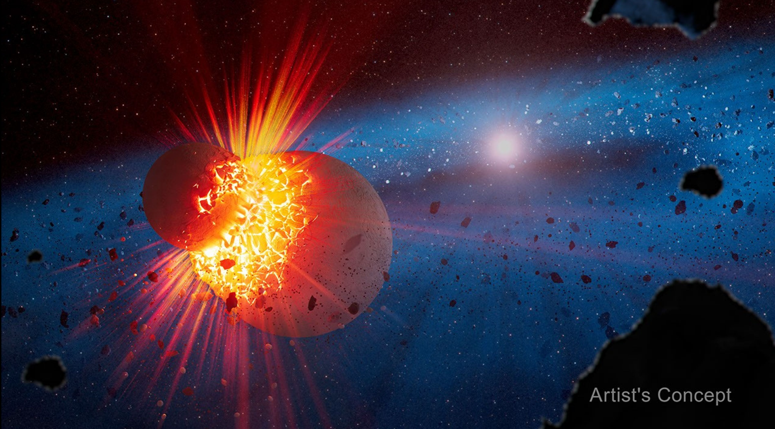 Violent collisions in young stellar systems called extreme debris disks may reveal how similar impacts shaped early Earth and led to the Moon’s formation.