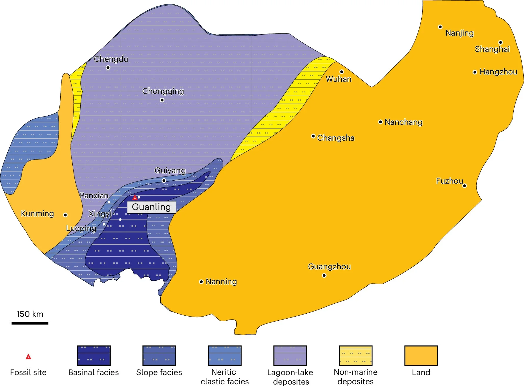 Palaeogeography of South China in the Early Late Triassic (Carnian).