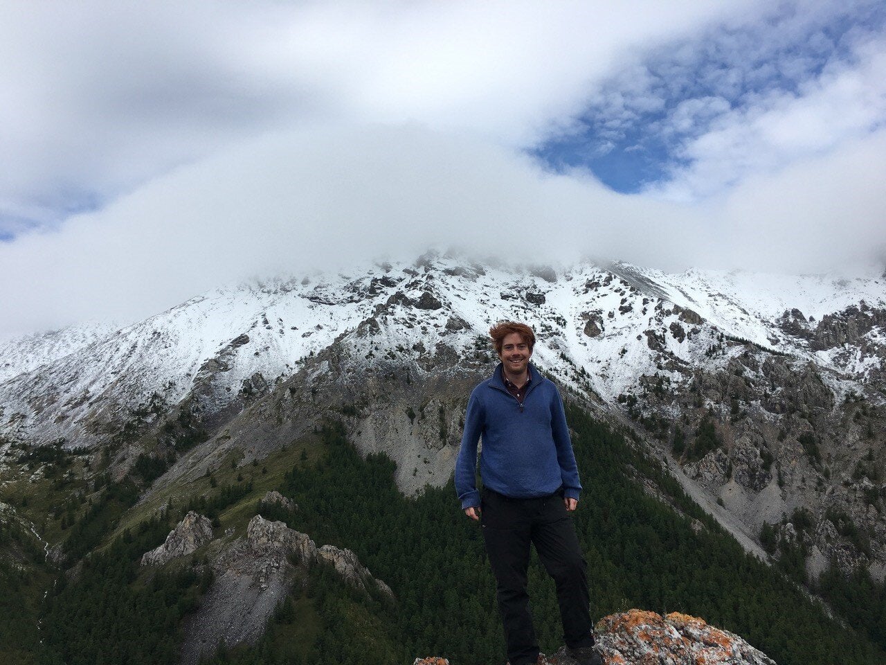 Associate Professor Ross Anderson (University of Oxford) in the mountains to the west of Lake Khuvsgul, Mongolia during fieldwork in summer 2017. 