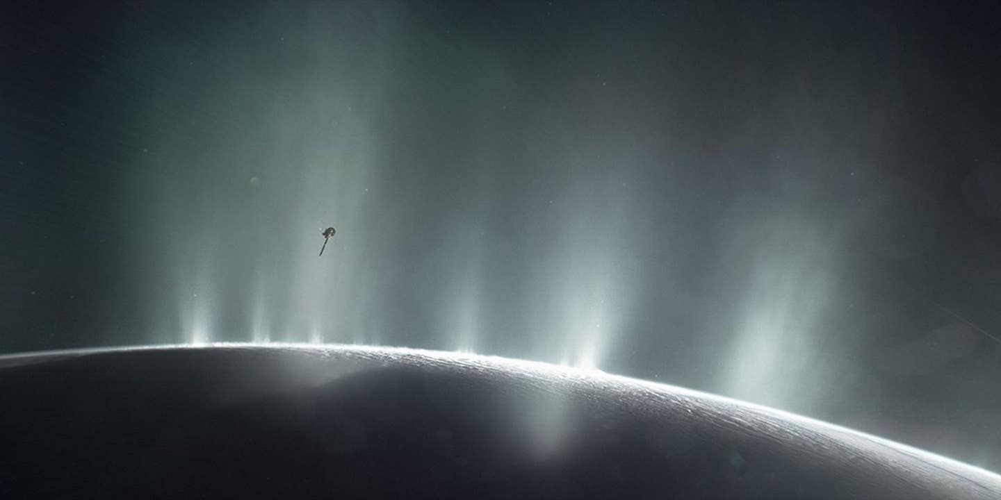 Dramatic plumes spray water ice and vapor from many locations along the famed "tiger stripes" near the south pole of Saturn's moon Enceladus.