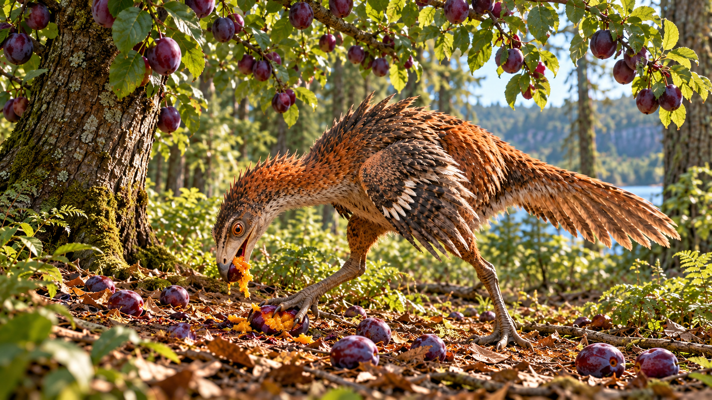 A turkey-sized dinosaur’s sliding jaw suggests it mashed soft plants and fruit, offering clues to Cretaceous feeding specialization.