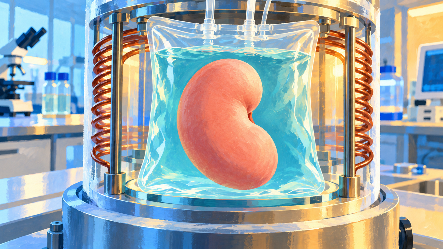 A pig kidney recovered partial function after a year at −150°C, but long-term transplant survival remains untested.