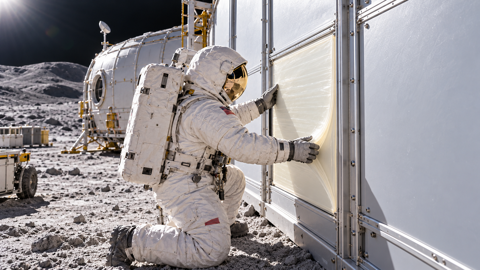 Mylar on the moon
