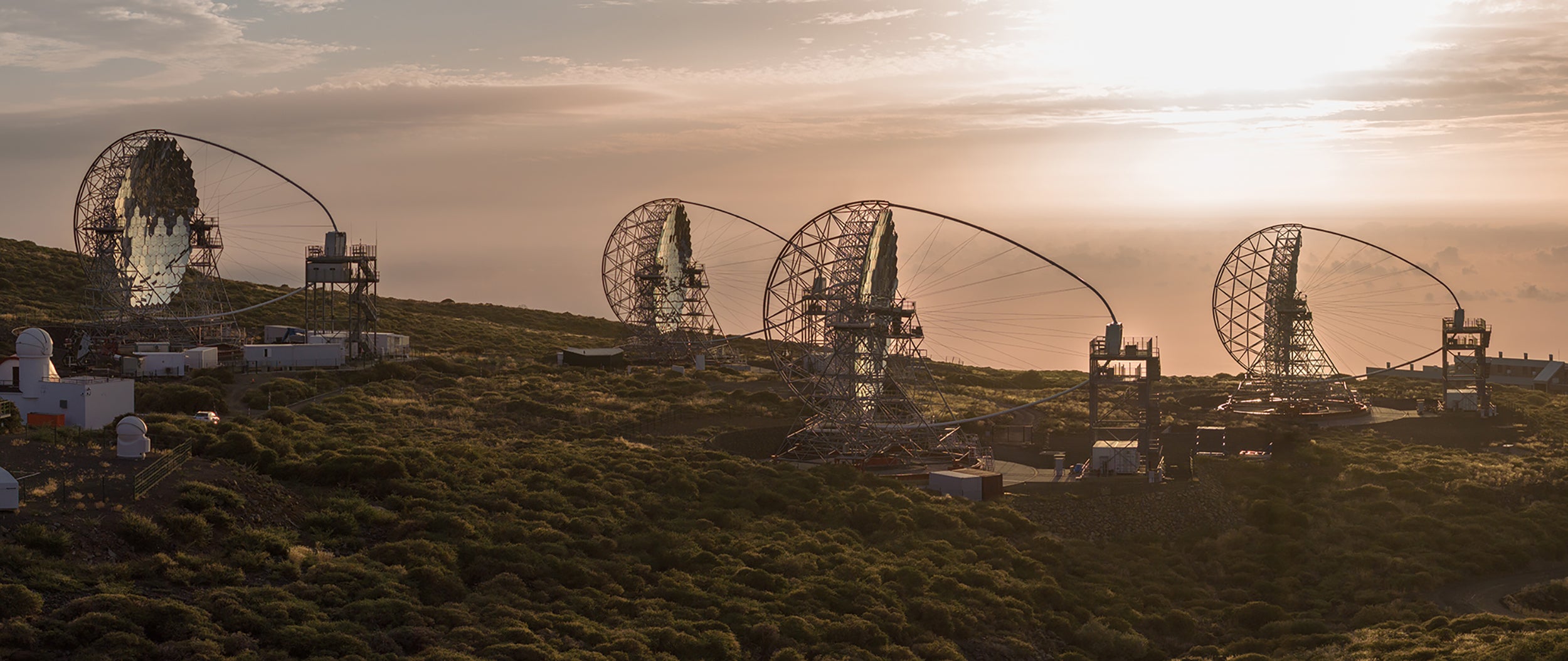 The LST sub-array at CTAO-North at the “Roque de los Muchachos” Observatory on La Palma.