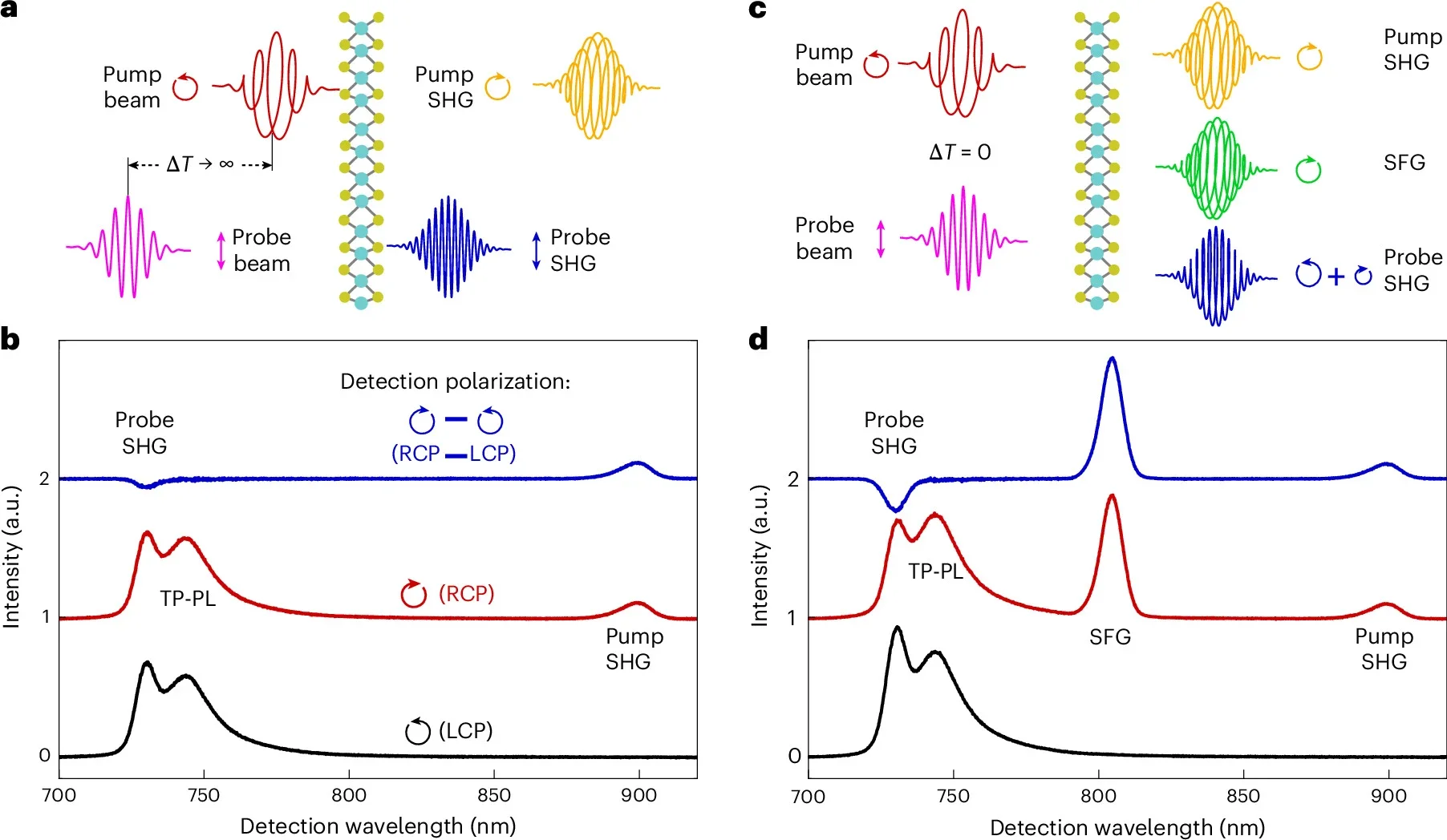 Helicity and time-resolved second-harmonic spectra.