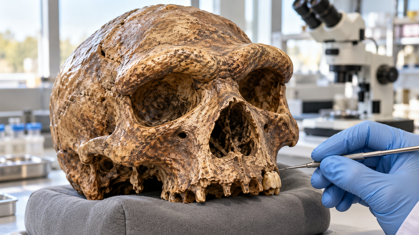 Ancient DNA from tooth plaque and proteins from skull bone identify China’s Dragon Man as Denisovan, revealing detailed anatomy.