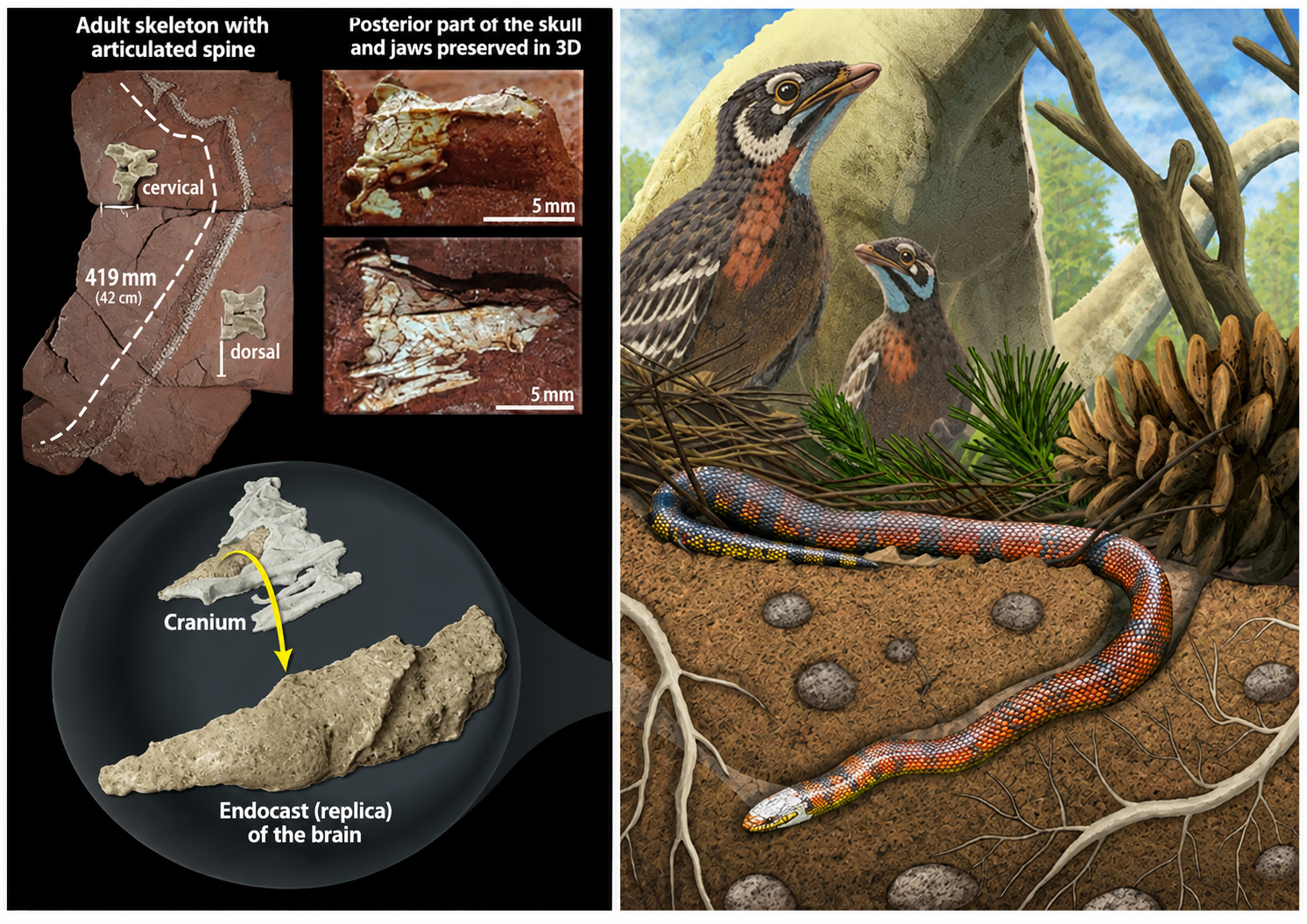 For decades, fossils of primitive snakes have been used to reconstruct the appearance of the common ancestor of modern snakes. However, the new study shows that none of these species alone represents this ancestral condition. 
