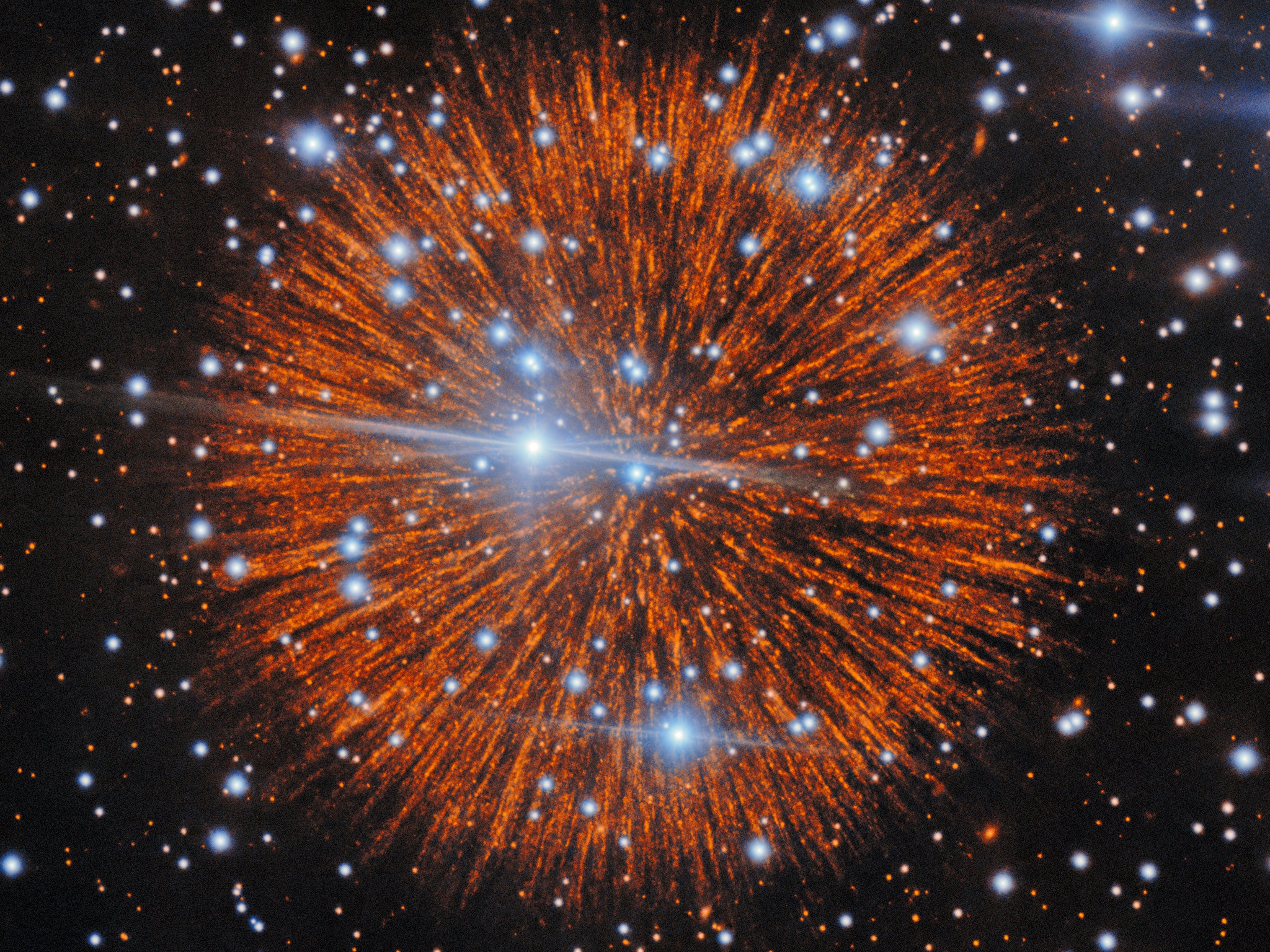 Cosmic 'pearls' emerge around the surviving star of an ancient